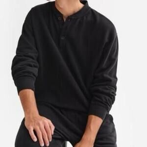 Mate the label henley sweatshirt black xl